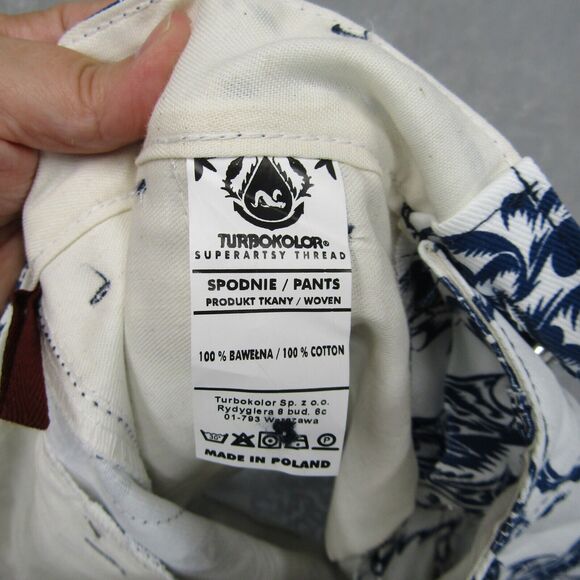 Turbokolor Men's Artistic Shorts Abstract Wave Fish Pattern Cotton Poland Sz 32 - Picture 11 of 12